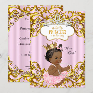 Prinzessin ist auf dem Weg Baby Shower Pink Ethnis Einladung