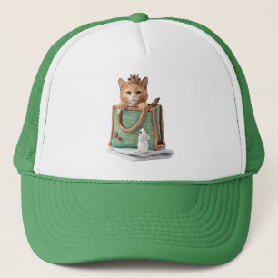 Prinzessin Kitten in der Tasche mit Maus u. Truckerkappe