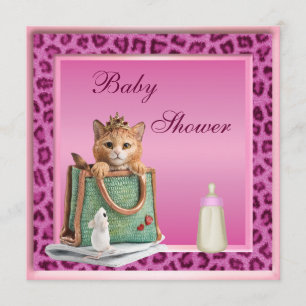 Prinzessin Kitten Pink Imitate Leopard Pelz Babydu Einladung