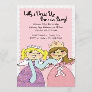 Prinzessin, kleiden oben Themed Geburtstags-Party Einladung