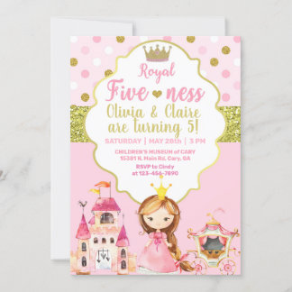 Prinzessin königliche Flitterschwestern zum Geburt Einladung