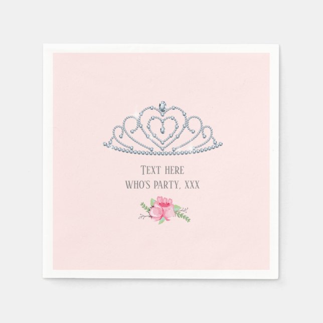 Prinzessin, Krone, Glitzer, Serviette (Vorderseite)