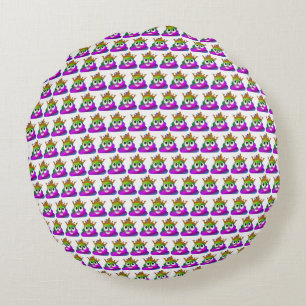 Prinzessin Krone Regenbogen Emoji Kot Rundes Kissen