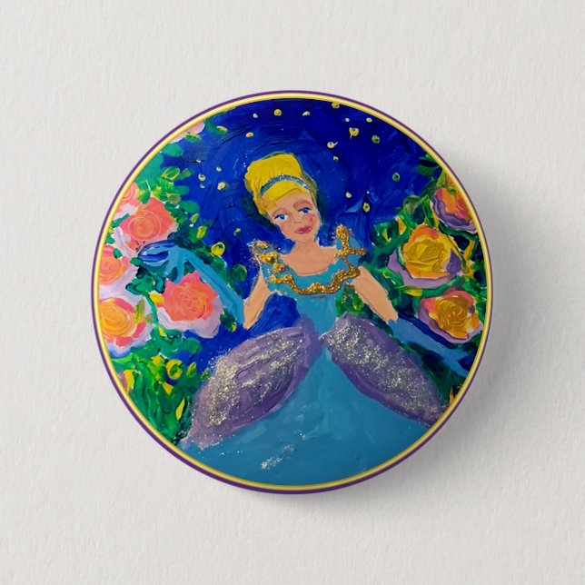 Prinzessin "Kunst von Kindern" Button (Vorderseite)