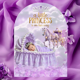 Prinzessin Lila Baby Shower Pferdekutsche Einladung