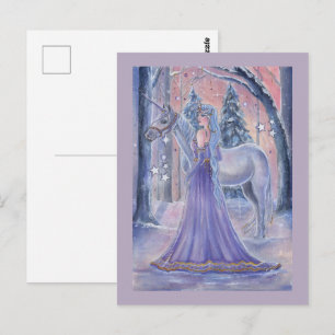 Prinzessin Lumi mit Einhorn Kunst von Renee Lavoie Postkarte