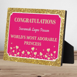 Prinzessin! Lustige personalisierte Tischplakette  Fotoplatte