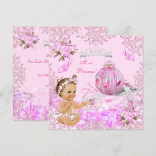 Prinzessin Mädchen Baby Shower Rosa Kutsche Einladung