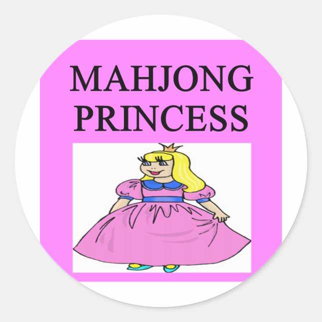 Prinzessin MAHJONG Runder Aufkleber (Vorderseite)