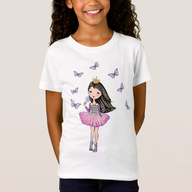 Prinzessin mit dem schwarzen Haar, Brown-Augen, T-Shirt (Vorderseite)
