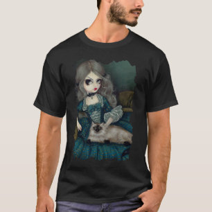 Prinzessin mit einem Himalajakatzen-Rokokos T-Shirt
