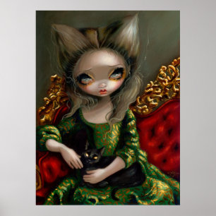 Prinzessin mit einem Kunst-Druck Rokokos der Poster