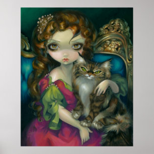 Prinzessin mit einem Maine-Waschbär-Katze Poster