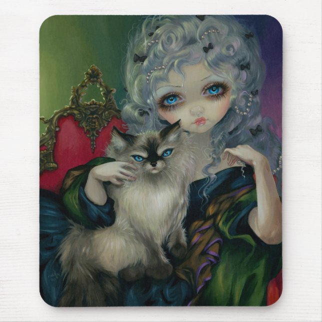 "Prinzessin mit einer Ragdoll Katze" Mousepad (Vorne)