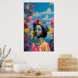Prinzessin mit farbiger Gesichtsfarbe Poster