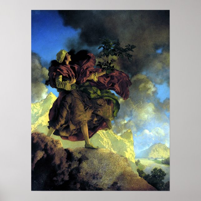 Prinzessin mit Gesangsbaum von Maxfield Parrish Poster (Vorne)