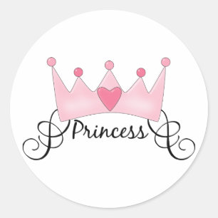 Prinzessin mit Krone - individuell einstellbar Runder Aufkleber