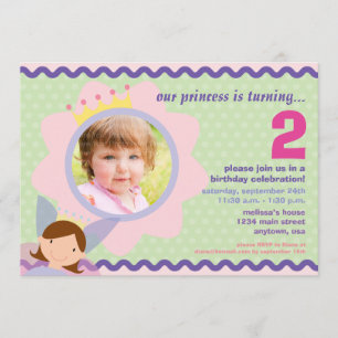Prinzessin mit kundenspezifischem Foto-Party laden Einladung