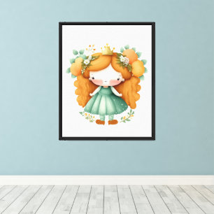 Prinzessin mit Orangen und Blume Leinwanddruck