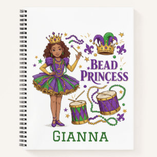 Prinzessin mit Perlen personalisierter Text - Mard Notizbuch