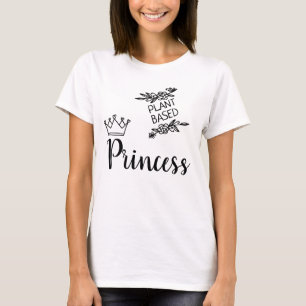Prinzessin mit veganer Blüte auf Pflanze mit Krone T-Shirt