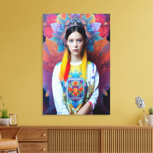 Prinzessin mit weißem Pullover Leinwanddruck
