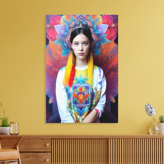 Prinzessin mit weißem Pullover Leinwanddruck (Insitu (Wohnzimmer))