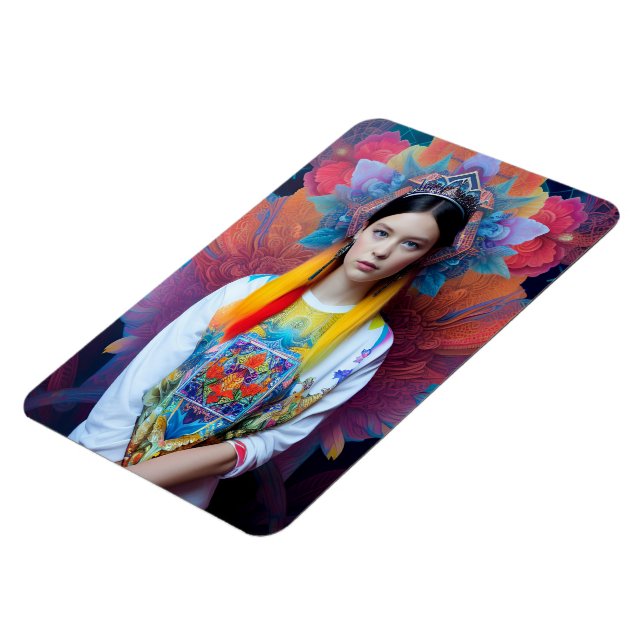 Prinzessin mit weißem Pullover Magnet (Linke Seite)
