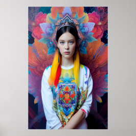 Prinzessin mit weißem Pullover Poster