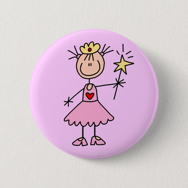 Prinzessin mit Zauberstab Button (Vorderseite)