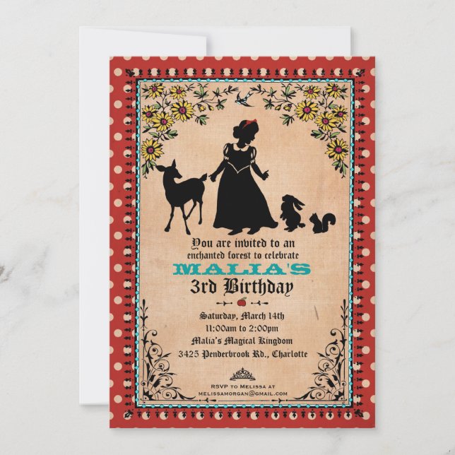 Prinzessin Party Einladung (Vorderseite)