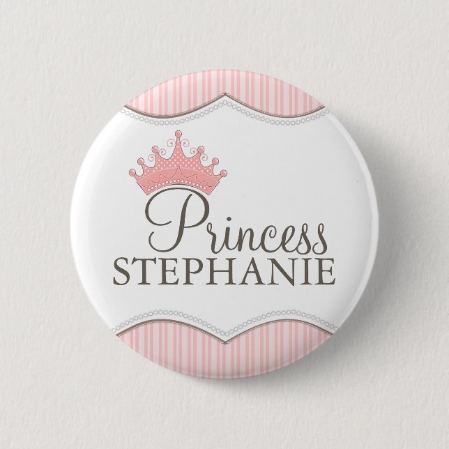 Prinzessin Party Personalized Crown Button (Vorderseite)
