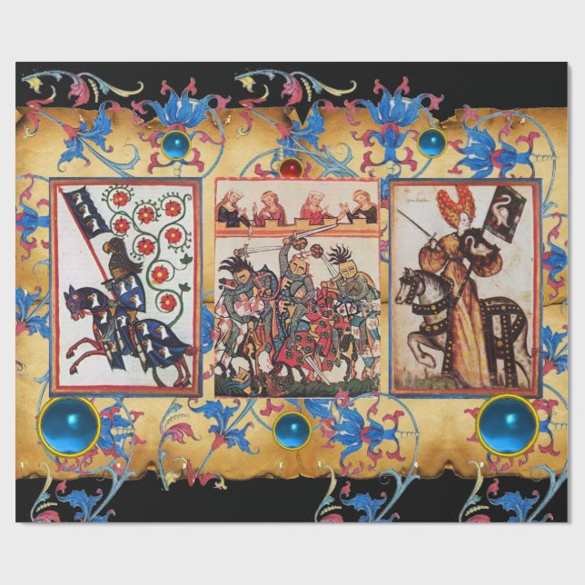 PRINZESSIN PENTHESILEIA UND BLAUER RITTER ZU GESCHENKPAPIER (Flach)