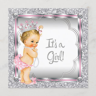 Prinzessin Perlen Baby Shower Einladung