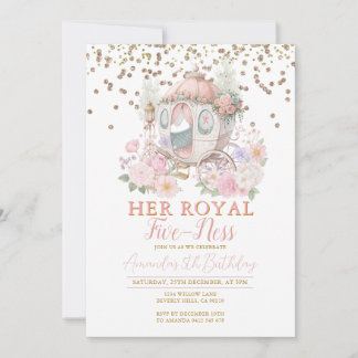 Prinzessin Pink Geburtstagsröte Blumenkarosse Einladung