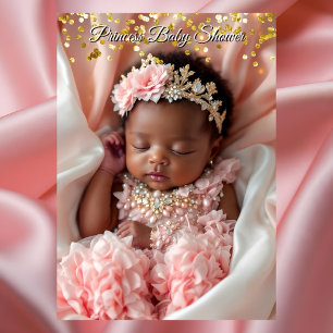 Prinzessin Pink Gold Baby Girl Shower Ethnisch Einladung