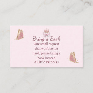 Prinzessin Pink Gold Bring ein Buch Anfragekarte Visitenkarte