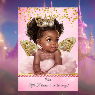Prinzessin Pink Gold Schmetterling Baby Shower Eth Einladung