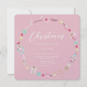 Prinzessin Pink Nussknacker Kranz Weihnachtsfeier Einladung