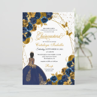 Prinzessin Quinceanera, Prinzessin für Navy Blue & Einladung
