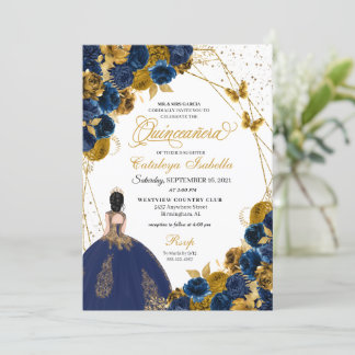 Prinzessin Quinceanera, Prinzessin für Navy Blue & Einladung