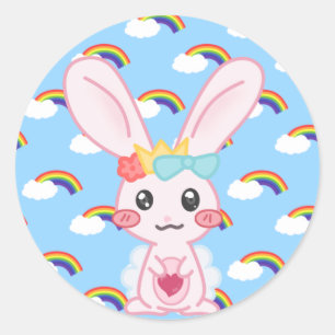 Prinzessin Rainbow Runder Aufkleber