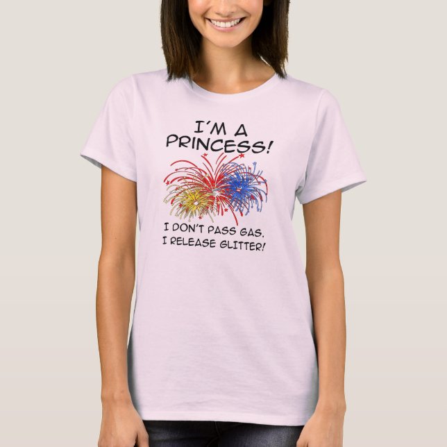 Prinzessin Release Glitter Funny T-Shirt (Vorderseite)