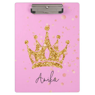 Prinzessin Rosa Diadem Glitter Klemmbrett