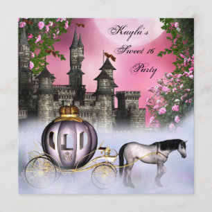 Prinzessin Rosa Rosen Sweet 16 Party Einladung