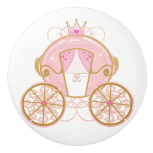 Prinzessin Royal Carriage Rosa & Gold Wandkunst Keramikknauf
