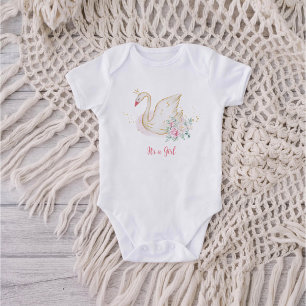 Prinzessin Schwan Es ist ein Mädchen Baby Strampler