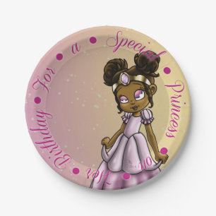 "Prinzessin Serena Birthday Paper Plates 7" Pappteller