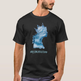*~* Prinzessin Silhouette Indigo Denim Crown Men T-Shirt