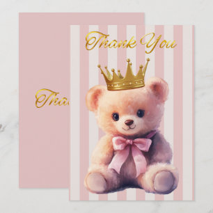 Prinzessin Teddybär Dankeskarte